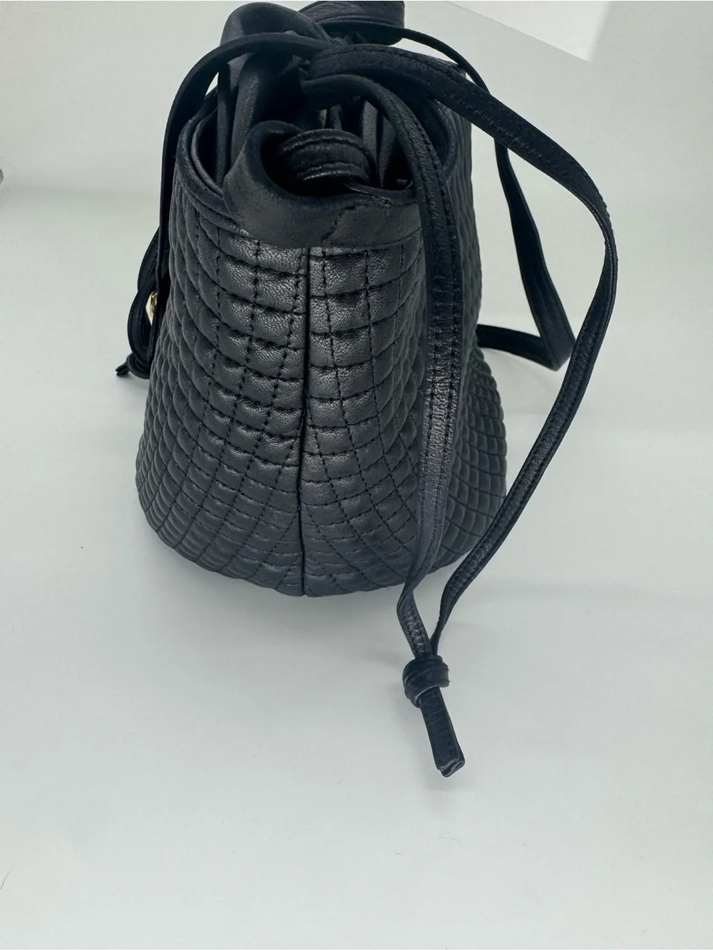 Bally Bucket Bag Quilted Lambskin Leather Crossbody Italy